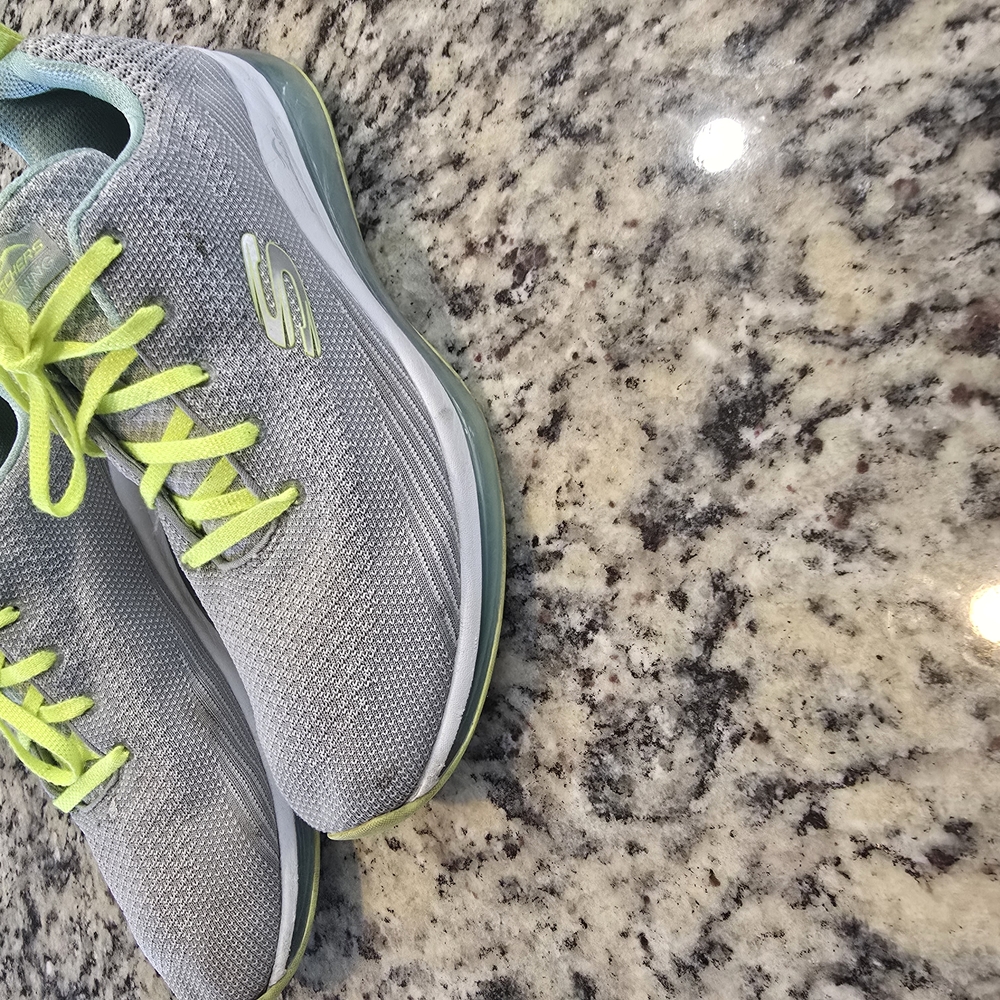 Skechers Gray and Green Athletic Shoes